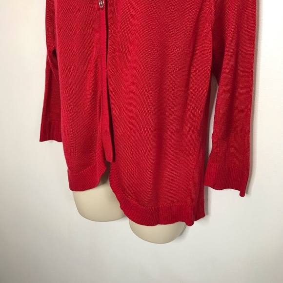 Chaps Ralph Lauren Large Red Cardigan Sweater - Picture 3 of 9